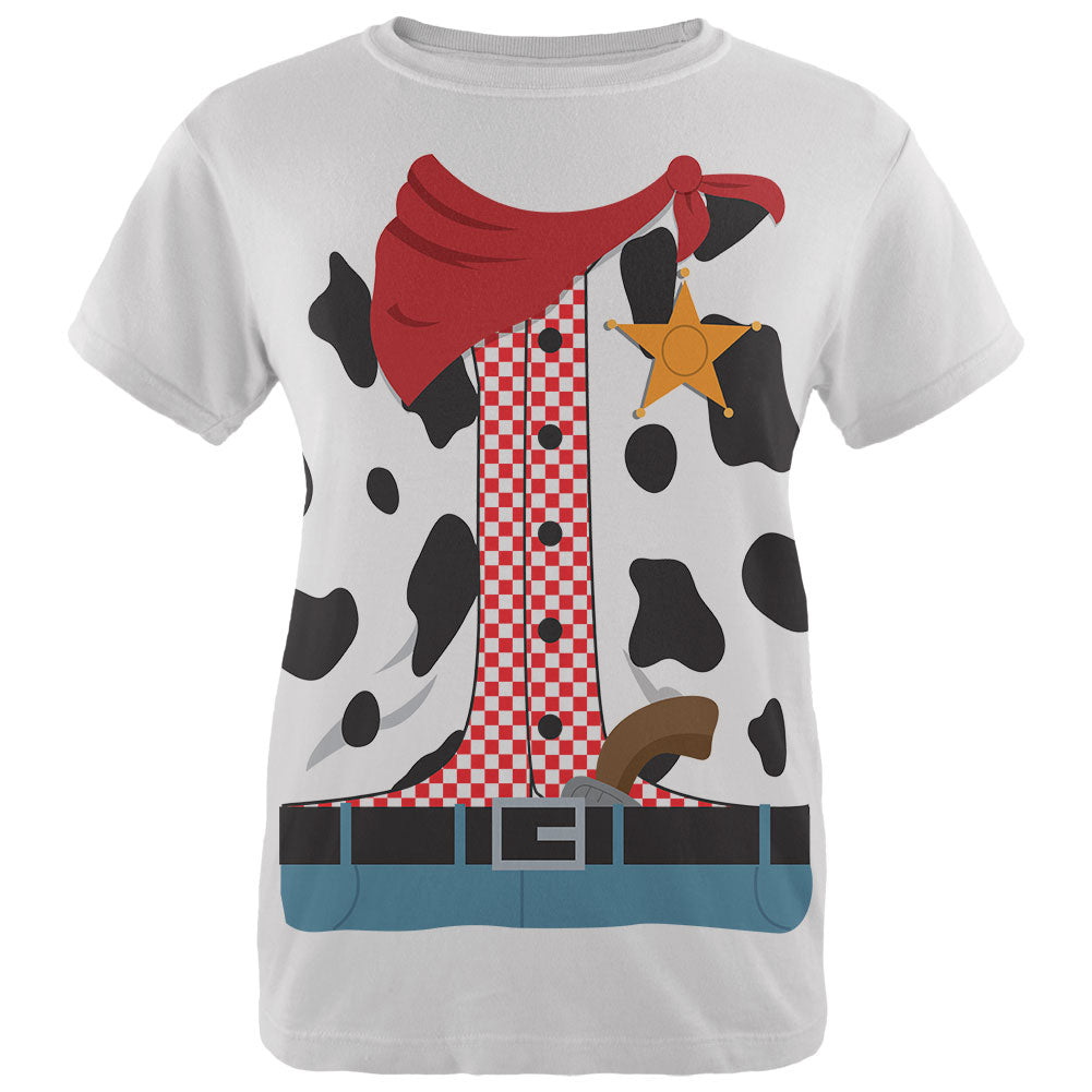 Halloween Cowgirl Costume Womens T Shirt T-Shirts Old Glory 2XL White