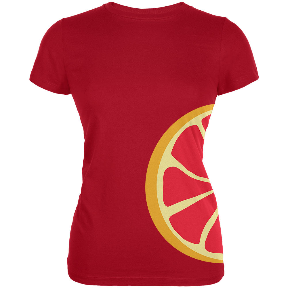 Grapefruit Slice Costume Juniors Soft T Shirt Juniors T-Shirts Old Glory 2XL Red
