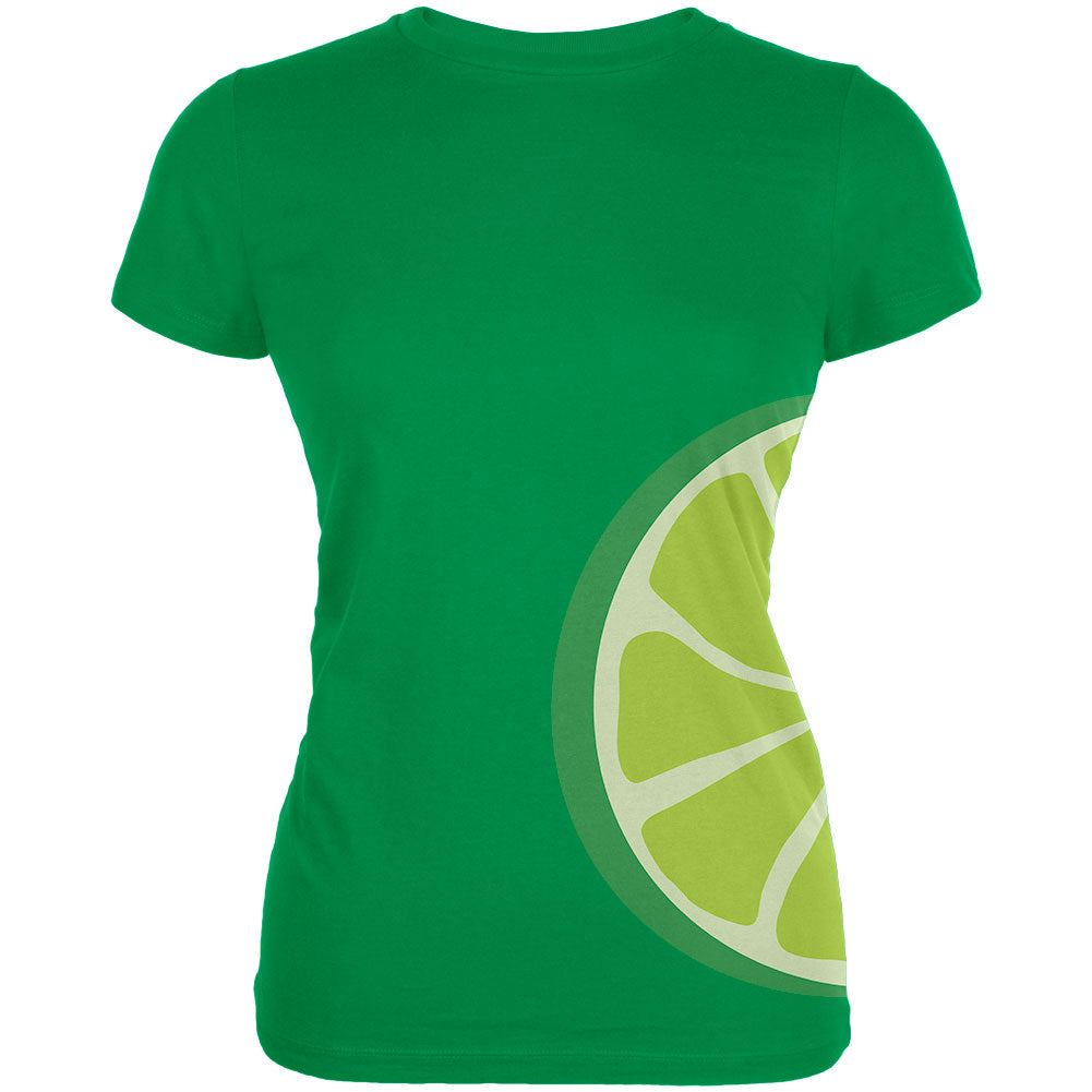 Lime Slice Costume Juniors Soft T Shirt Juniors T-Shirts Old Glory 2XL Irish Green