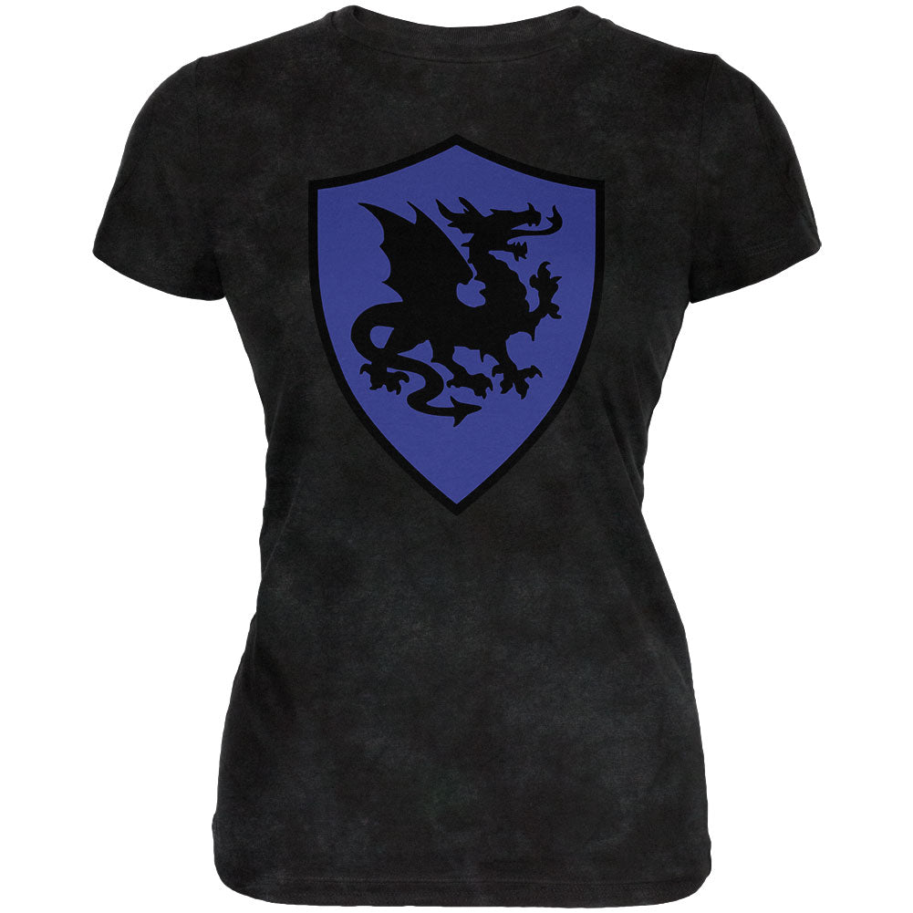 Halloween Knight Shield Costume Dragon Juniors Soft T Shirt Juniors T-Shirts Old Glory 2XL Charcoal Black Triblend