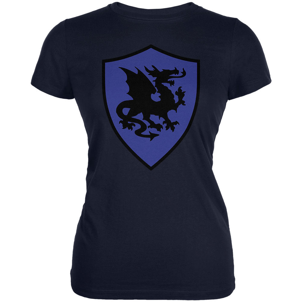 Halloween Knight Shield Costume Dragon Juniors Soft T Shirt Juniors T-Shirts Old Glory 2XL Navy