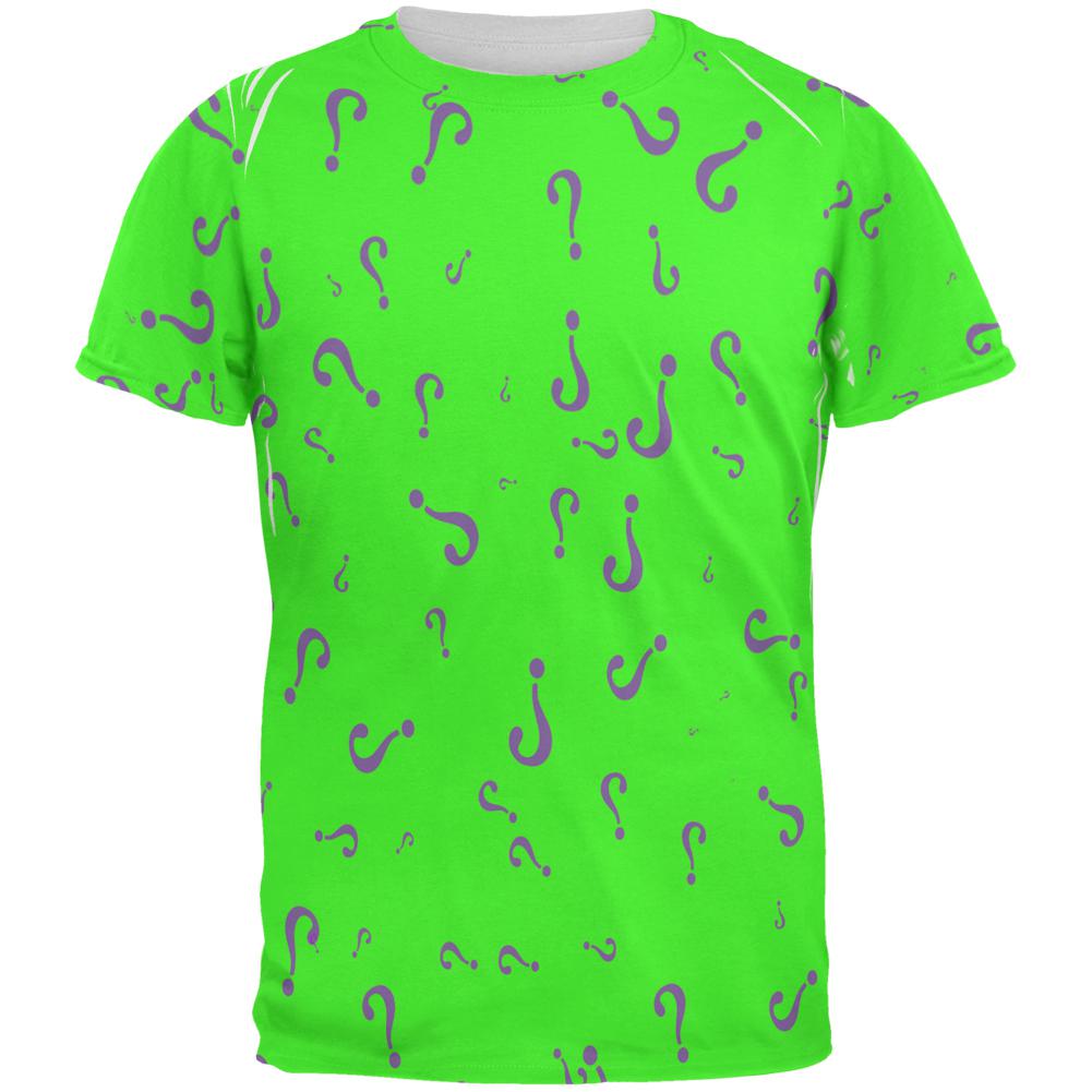 Riddle Me This Halloween Costume All Over Mens T Shirt Men's T-Shirts Old Glory 2XL Multi