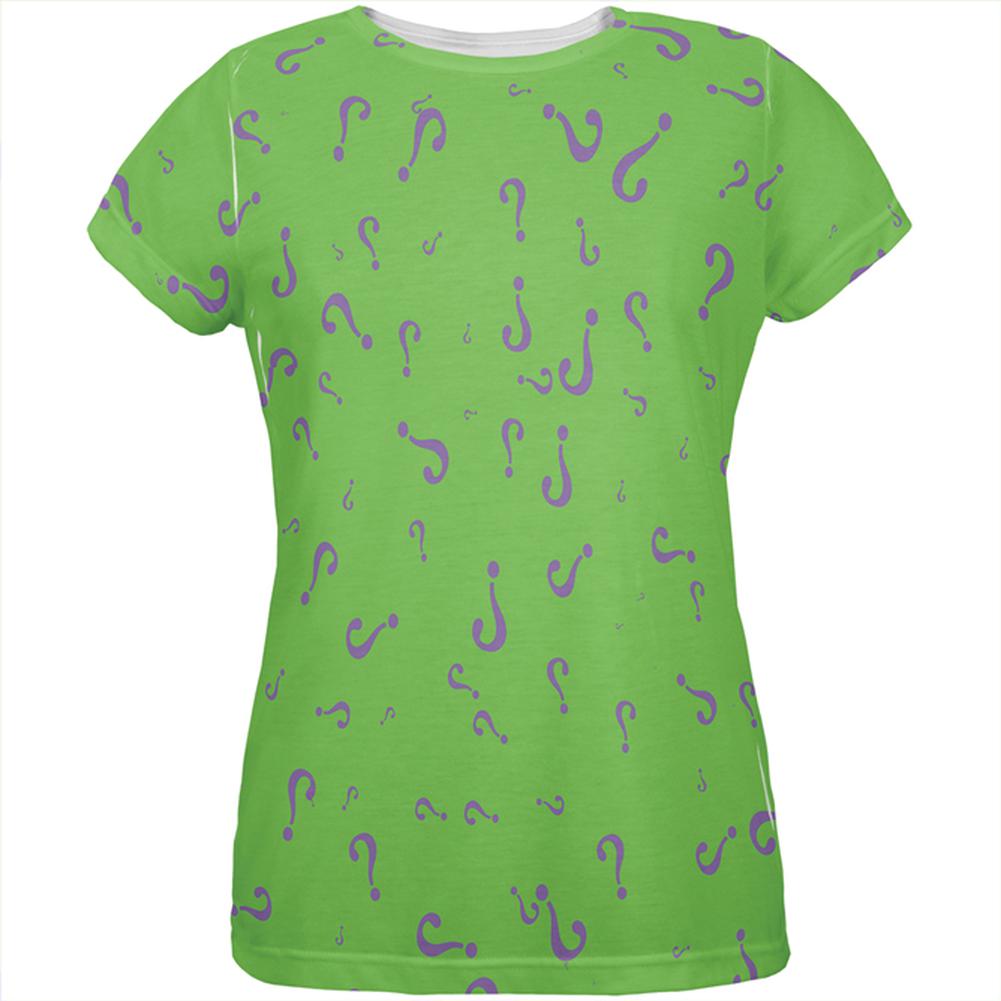 Riddle Me This Halloween Costume All Over Womens T Shirt Women's T-Shirts Old Glory 2XL Multi