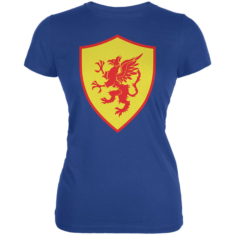 Halloween Knight Shield Costume Griffin Juniors Soft T Shirt Juniors T-Shirts Old Glory 2XL Royal