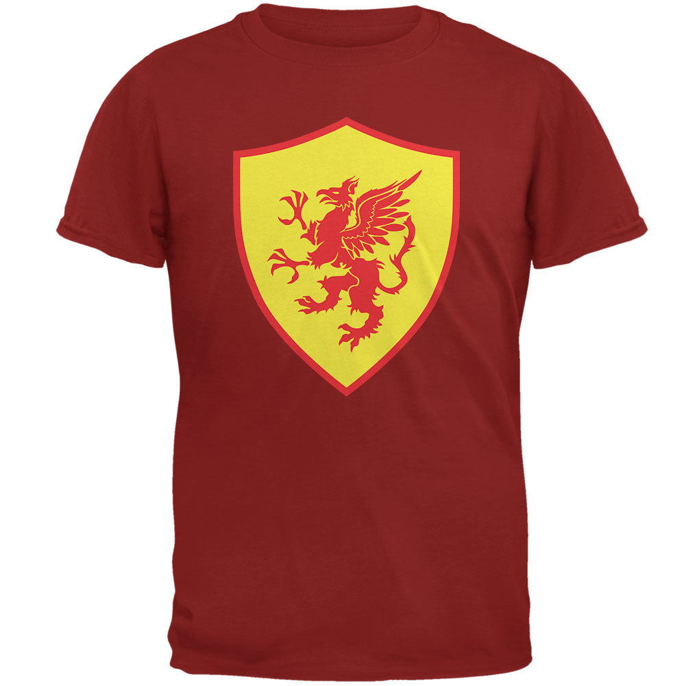 Halloween Knight Shield Costume Griffin Mens T Shirt Men's T-Shirts Old Glory 2XL Cardinal Red