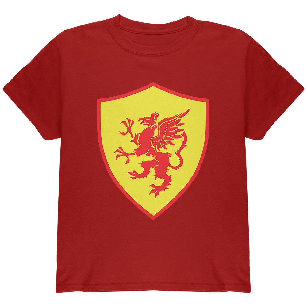 Halloween Knight Shield Costume Griffin Youth T Shirt Youth T-Shirts Old Glory YLG Cardinal Red