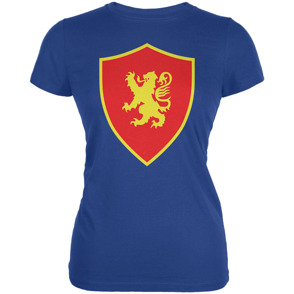 Halloween Knight Shield Costume Rampant Lion Juniors Soft T Shirt Juniors T-Shirts Old Glory 2XL Royal