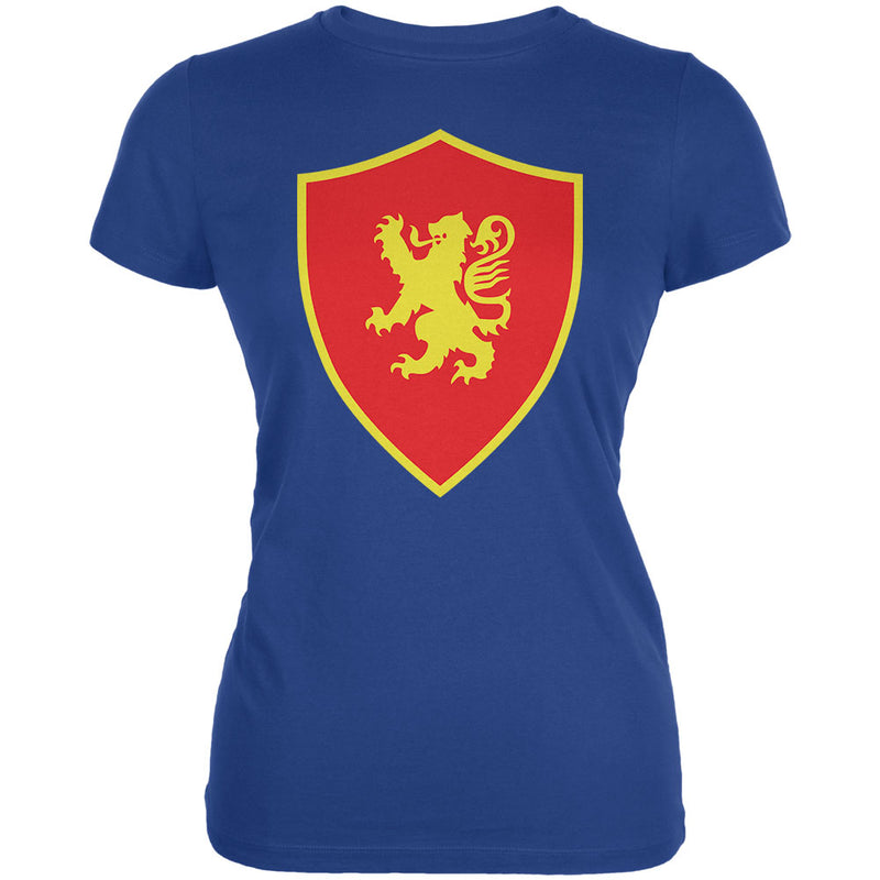 Halloween Knight Shield Costume Rampant Lion Juniors Soft T Shirt Juniors T-Shirts Old Glory 2XL Royal
