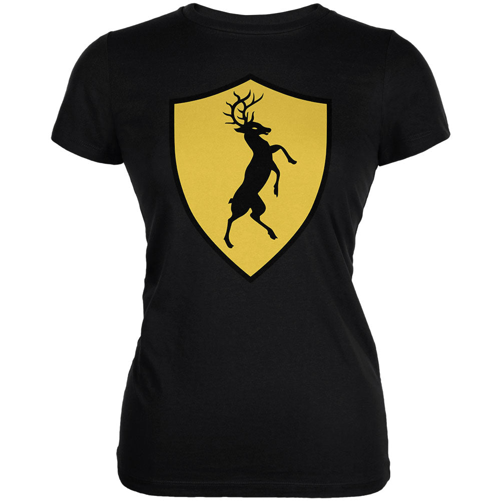 Halloween Knight Shield Costume Stag Juniors Soft T Shirt Juniors T-Shirts Old Glory 2XL Black