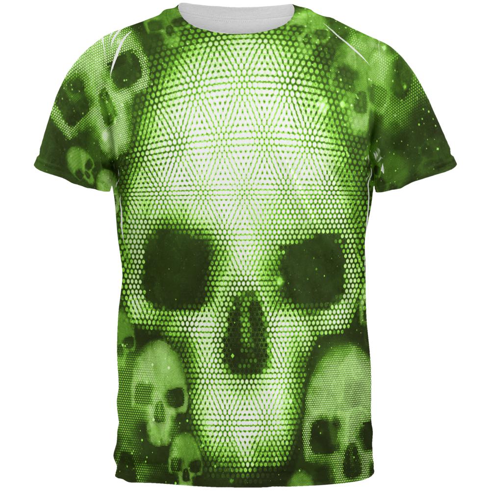 Halloween Cyber Space Alien Skull All Over Mens T Shirt Men's T-Shirts Old Glory 2XL Multi