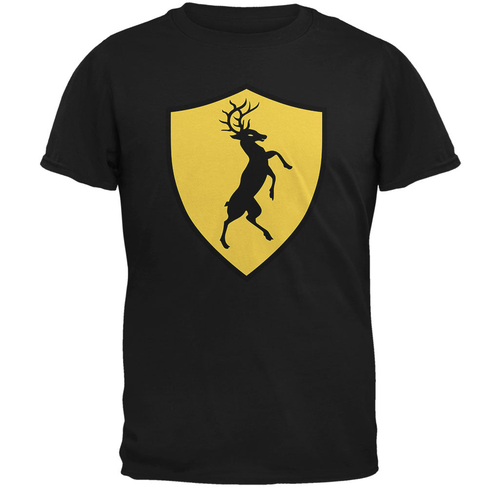 Halloween Knight Shield Costume Stag Mens T Shirt Men's T-Shirts Old Glory 2XL Black