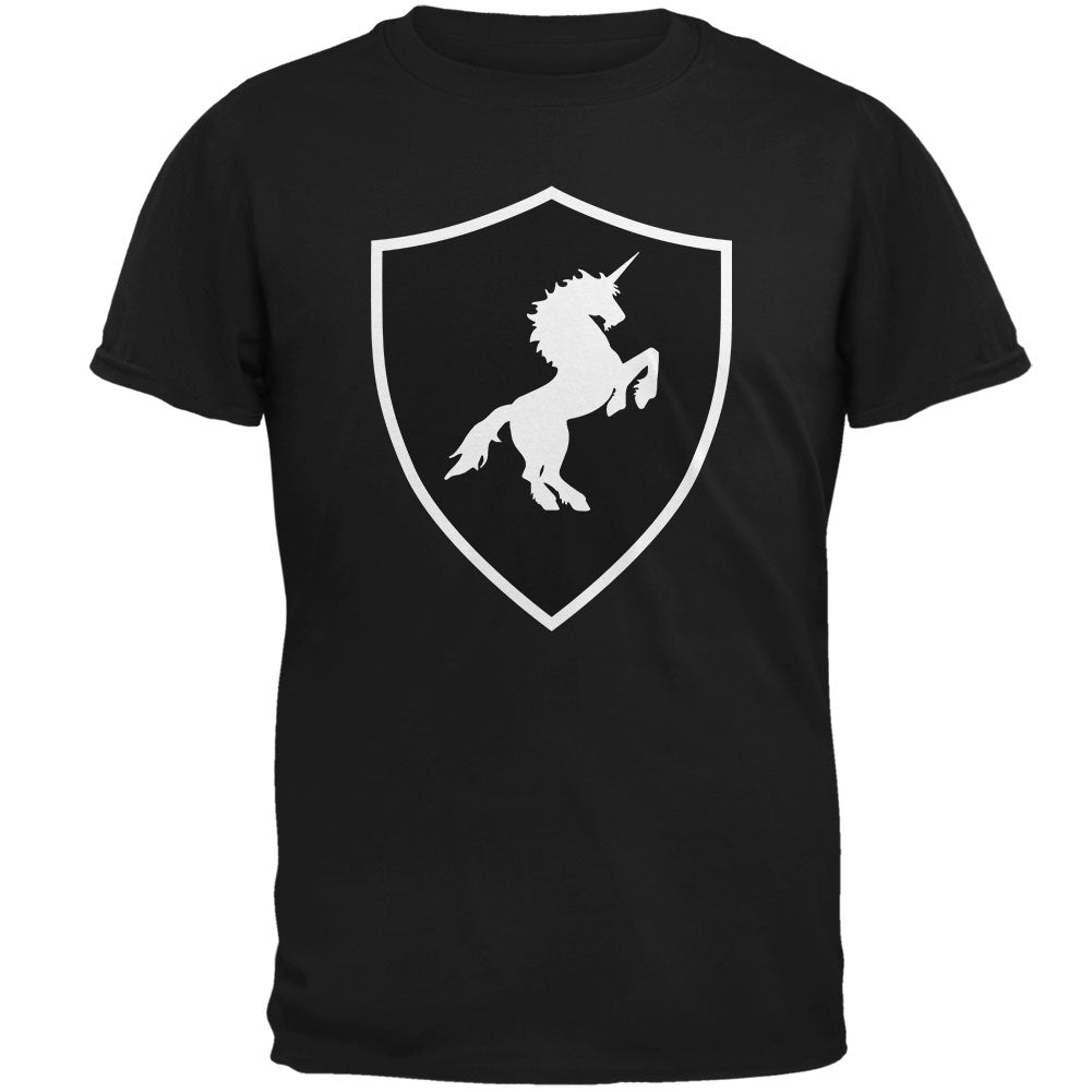 Halloween Knight Shield Costume Unicorn Mens T Shirt Men's T-Shirts Old Glory 2XL Black