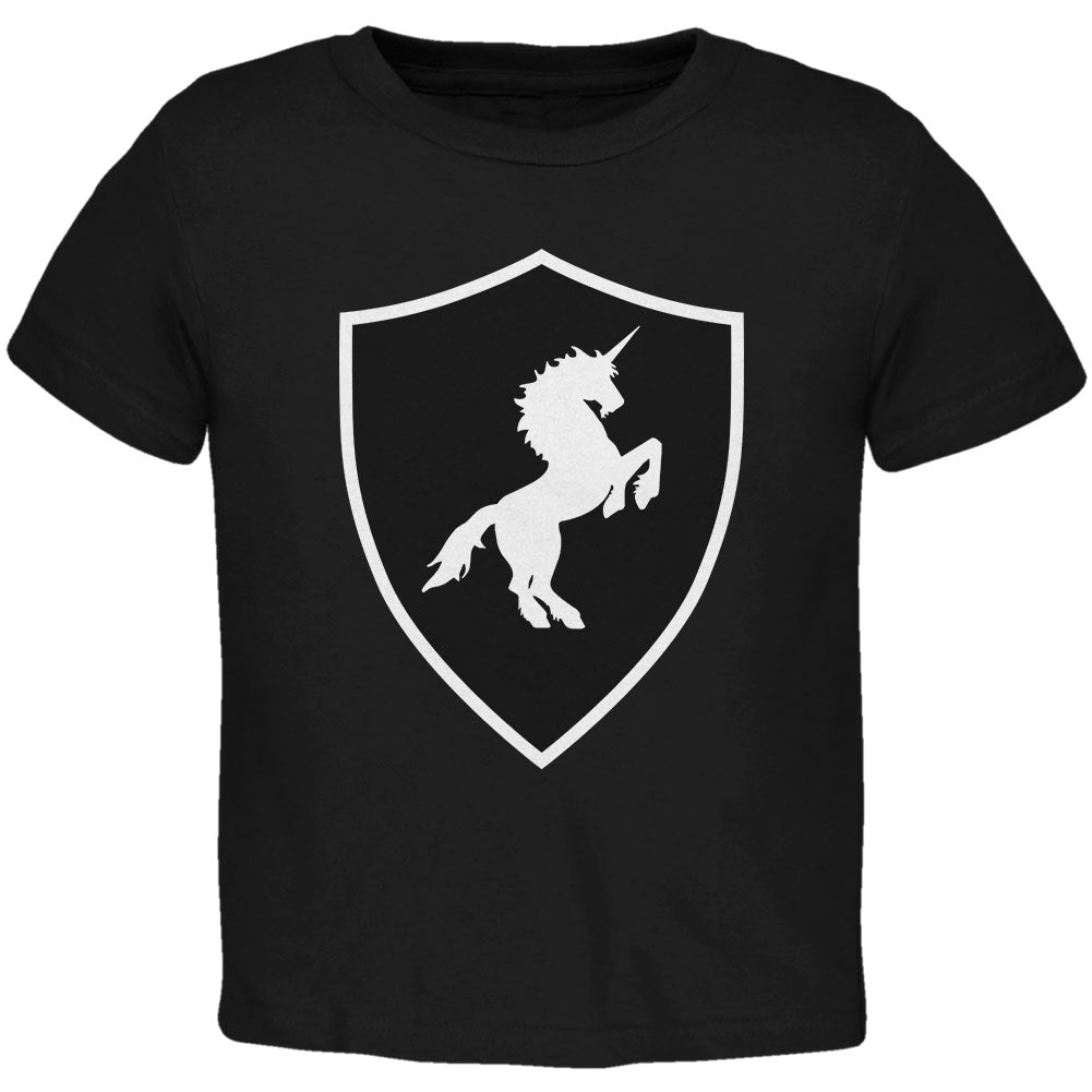 Halloween Knight Shield Costume Unicorn Toddler T Shirt Toddler T-Shirts Old Glory 2T Black