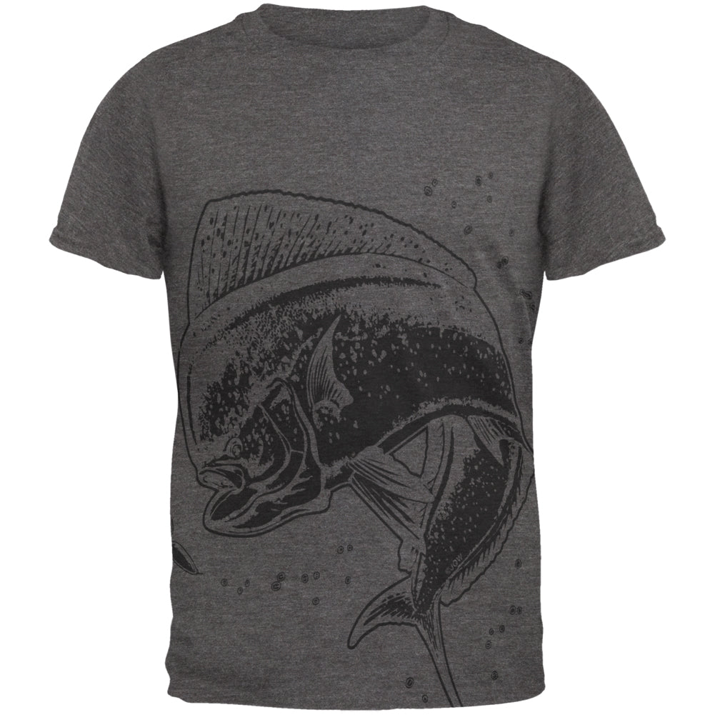 Dorado Mahi Mahi Dolphin Fish Mens Soft T Shirt Men's T-Shirts Old Glory 2XL Charcoal Heather