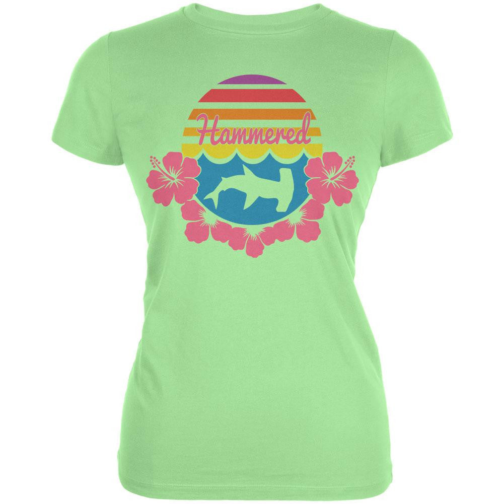 Summer Sun - Hammered Juniors Soft T Shirt Juniors T-Shirts Old Glory LG Mint