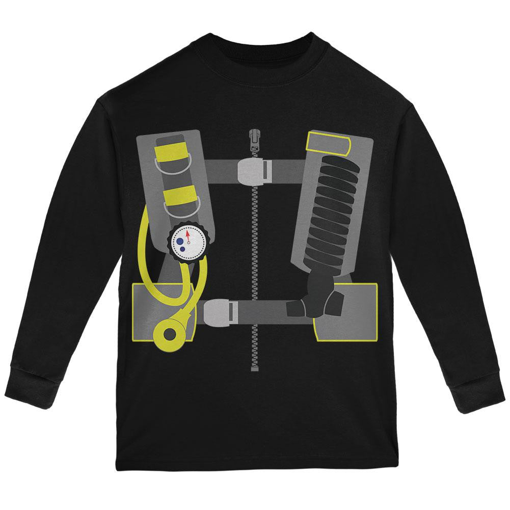 Halloween Costume Scuba Diver Costume Youth Long Sleeve T Shirt Youth Long Sleeves Old Glory LG Black