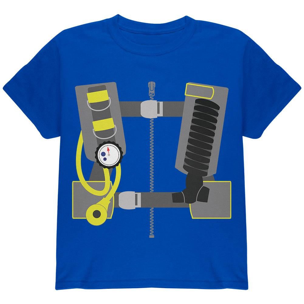 Halloween Costume Scuba Diver Costume Youth T Shirt Youth T-Shirts Old Glory LG Blue