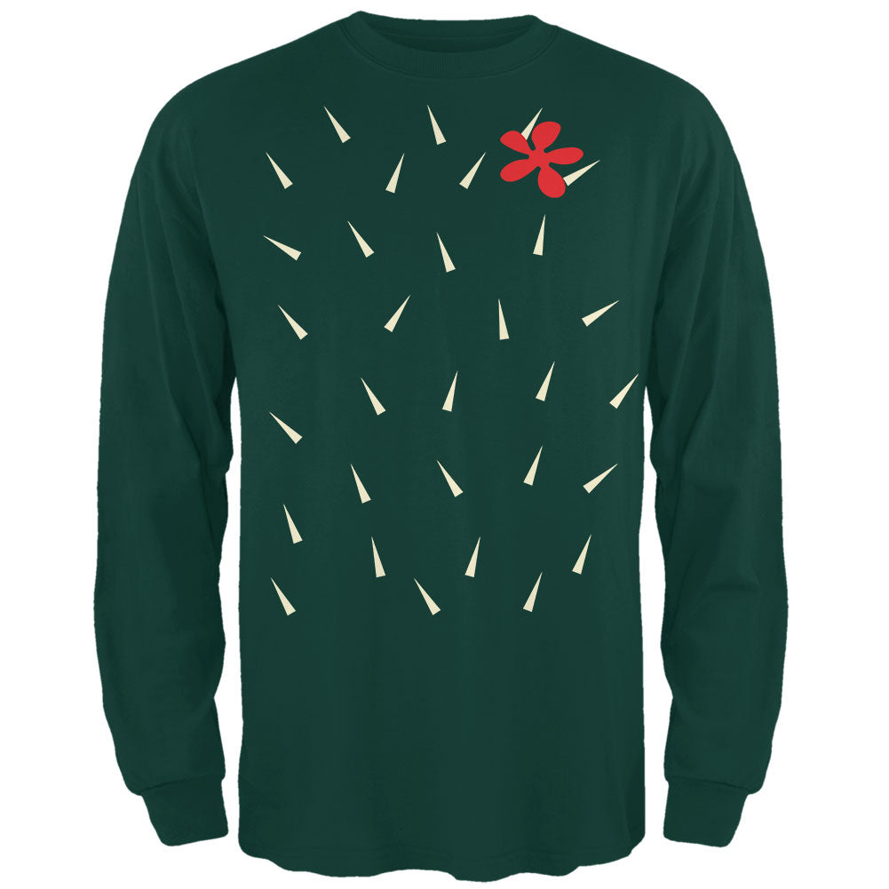 Halloween Cactus Costume Mens Long Sleeve T Shirt Men's Long Sleeves Old Glory 2XL Forest Green