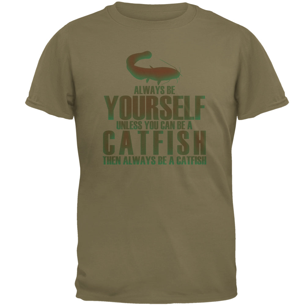 Always Be Yourself Catfish Mens T Shirt Men's T-Shirts Old Glory 2XL Brown