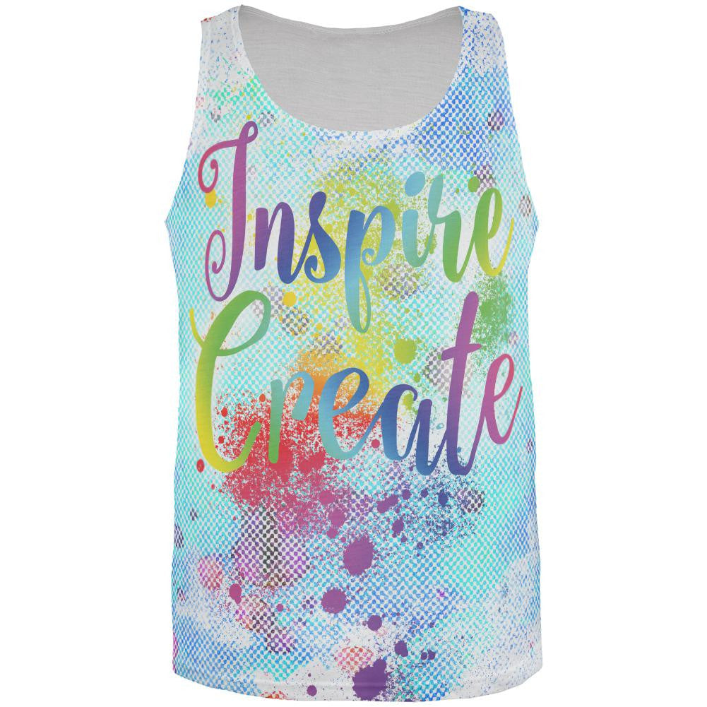 Inspire and Create Half Tone Paint Art All Over Mens Tank Top Men's Tank Tops Old Glory 3XL Multi