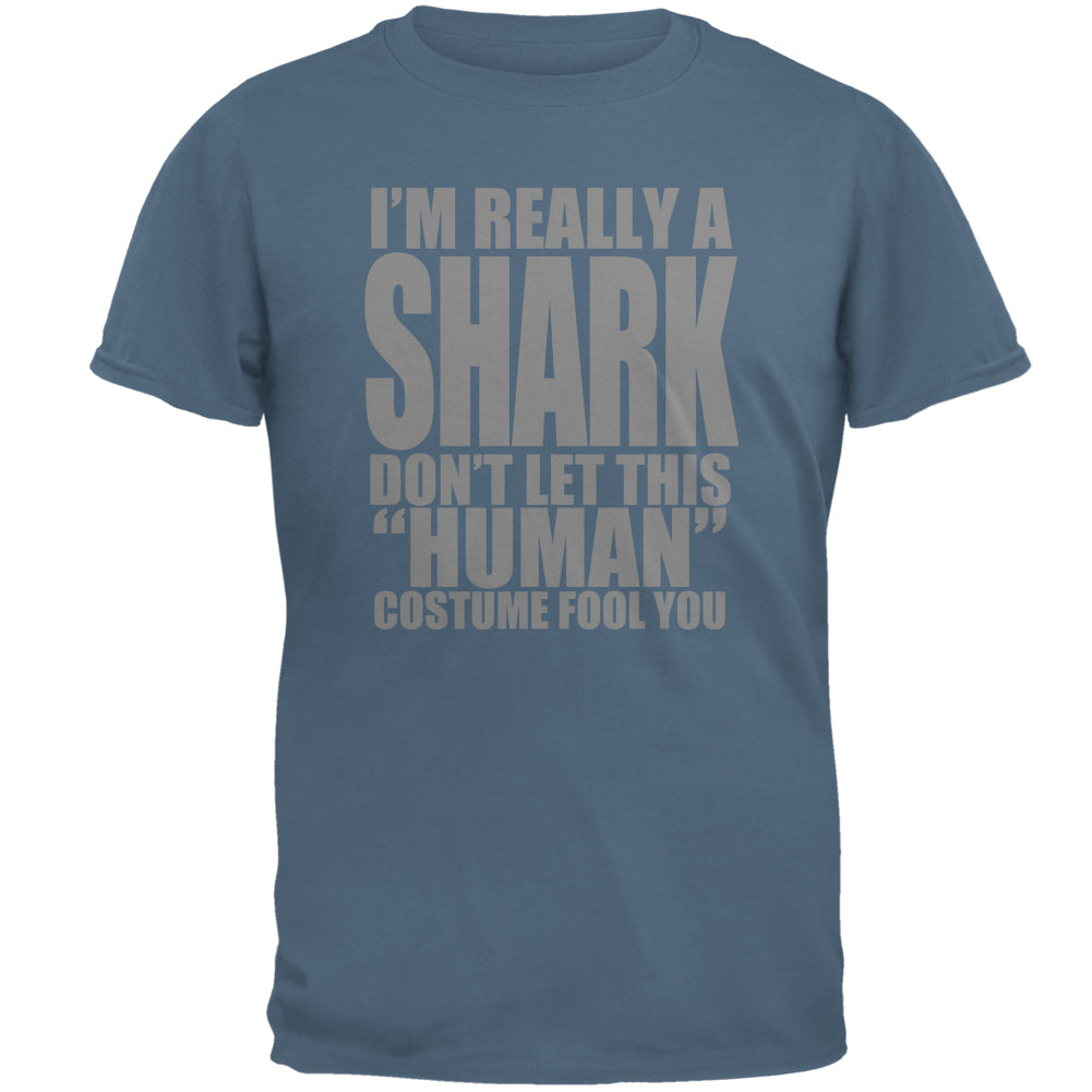 Human Shark Costume Mens T Shirt Men's T-Shirts Old Glory 2XL Indigo Blue
