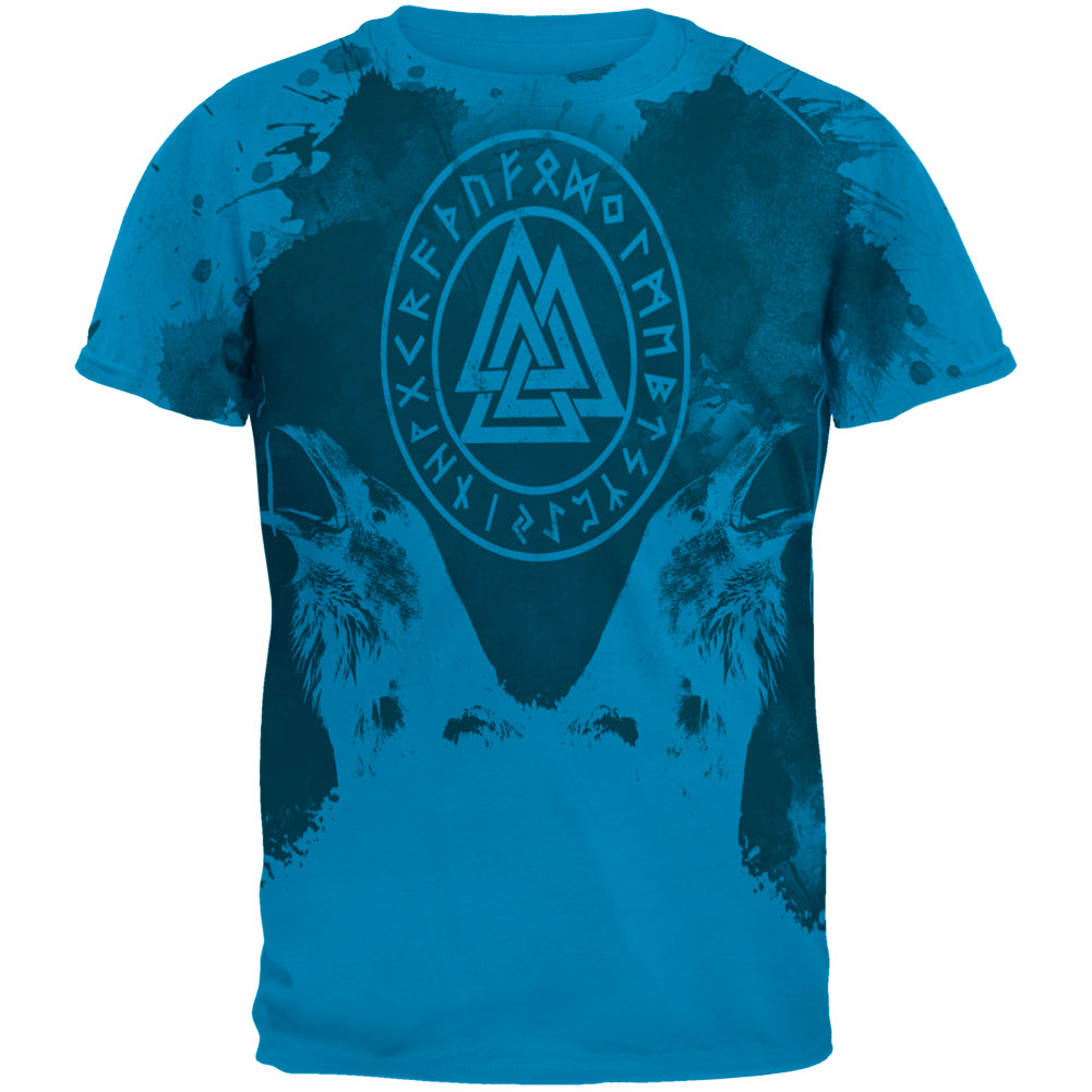 Viking Odin's Ravens Huginn And Muninn Mens T Shirt Men's T-Shirts Old Glory 2XL Sapphire