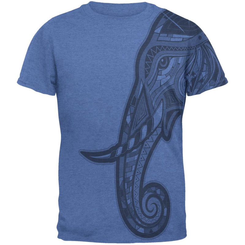 Tribal Mosaic Elephant Mens T Shirt Men's T-Shirts Old Glory 2XL Heather Royal