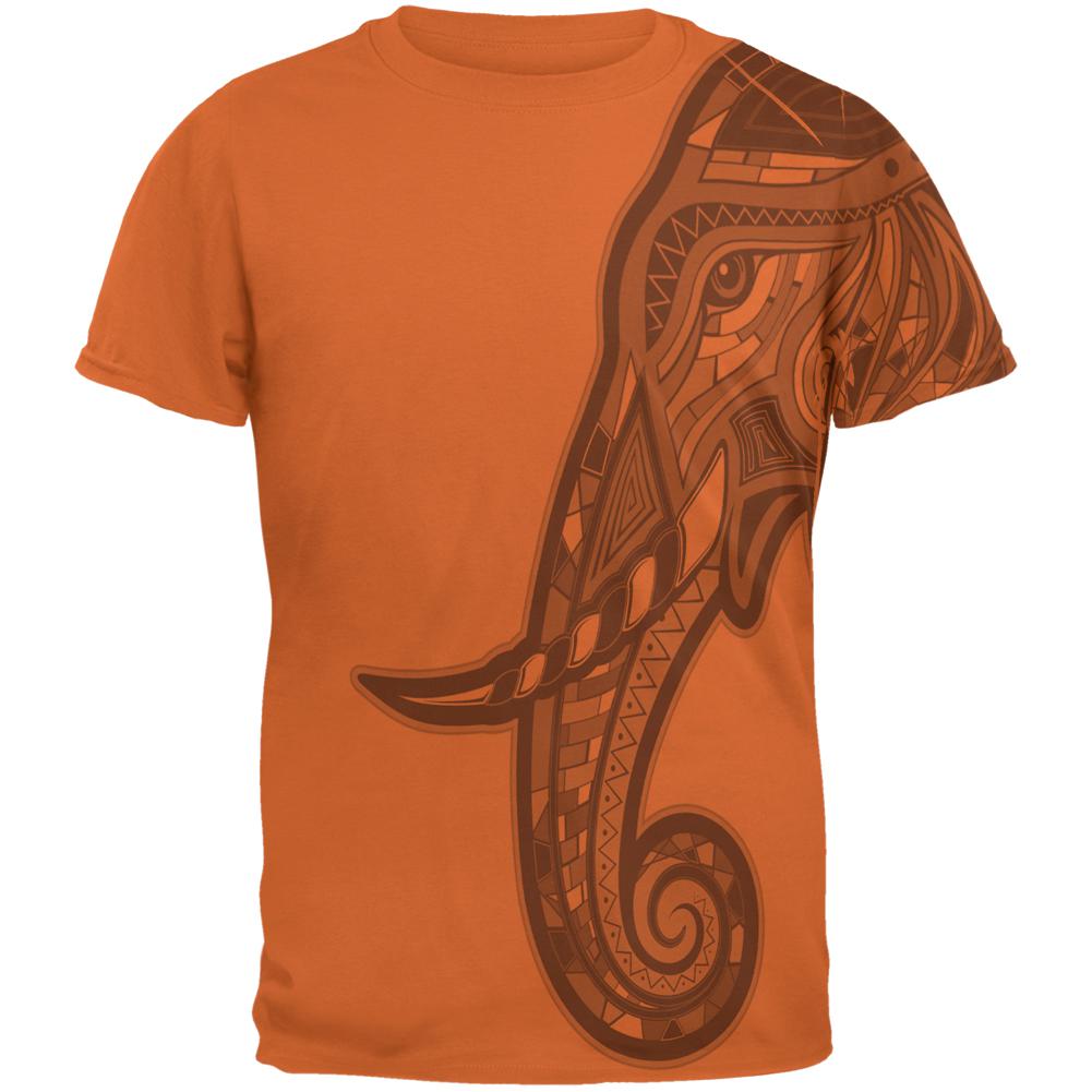 Tribal Mosaic Elephant Mens T Shirt Men's T-Shirts Old Glory 2XL Texas Orange