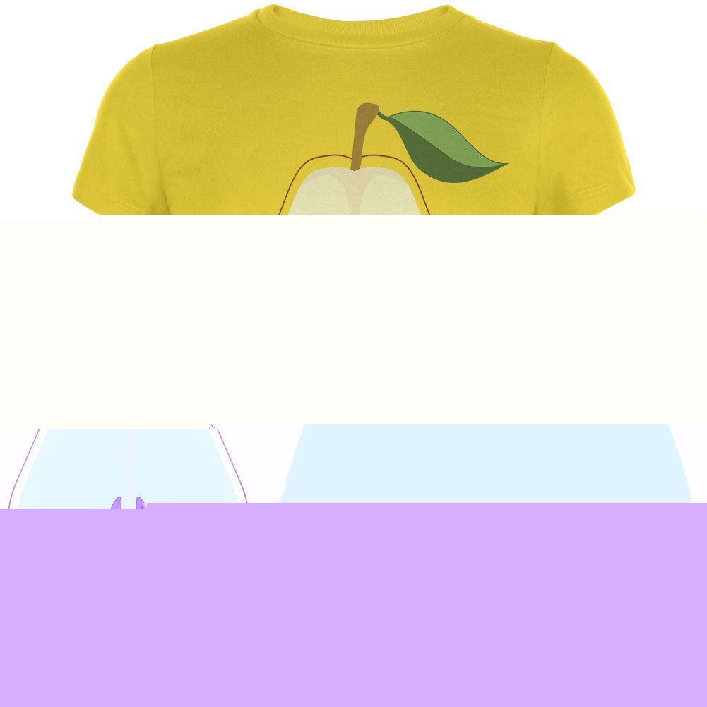 Halloween Pear Slice Costume Juniors Soft T Shirt Juniors T-Shirts Old Glory 2XL Bright Yellow