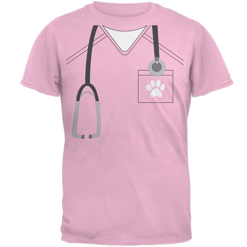 Halloween Vet Veterinarian Scrubs Costume Mens T Shirt Men's T-Shirts Old Glory 2XL Pink
