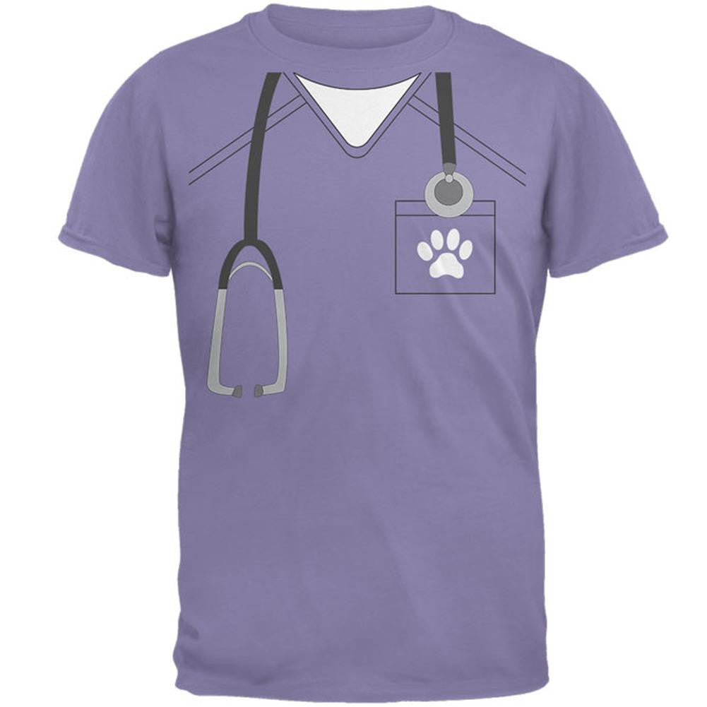 Halloween Vet Veterinarian Scrubs Costume Mens T Shirt Men's T-Shirts Old Glory 2XL Purple