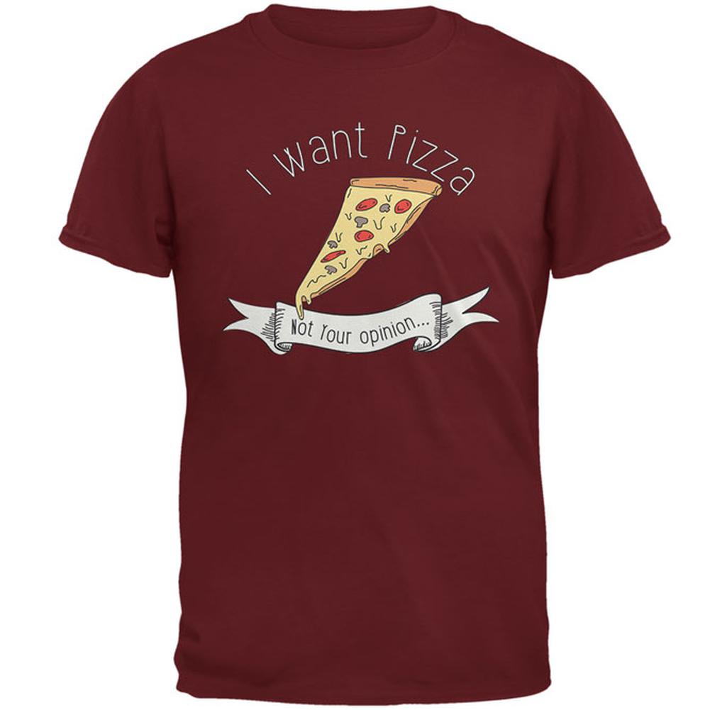 Pizza not Opinions Mens T Shirt Men's T-Shirts Old Glory 2XL Garnet Red