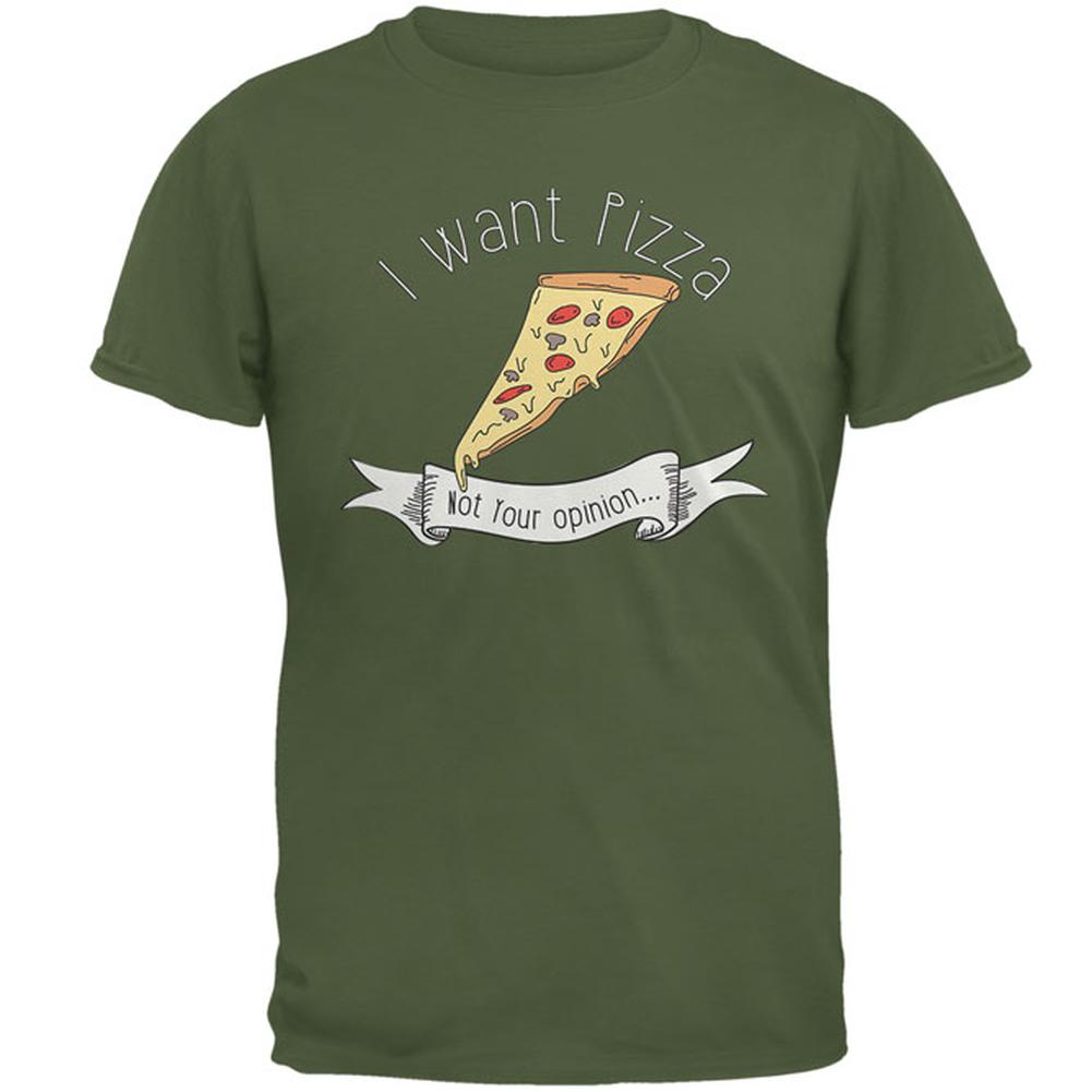 Pizza not Opinions Mens T Shirt Men's T-Shirts Old Glory 2XL Military Green