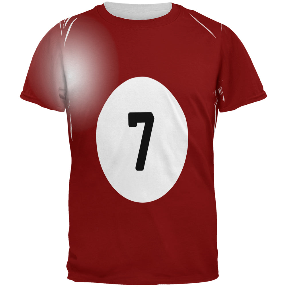 Halloween Billiard Pool Ball Seven Costume All Over Mens T Shirt Men's T-Shirts Old Glory 2XL Multi