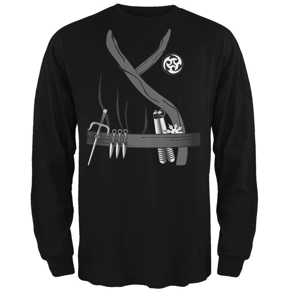 Halloween Ninja Assassin Costume Mens Long Sleeve T Shirt Men's Long Sleeves Old Glory 2XL Black