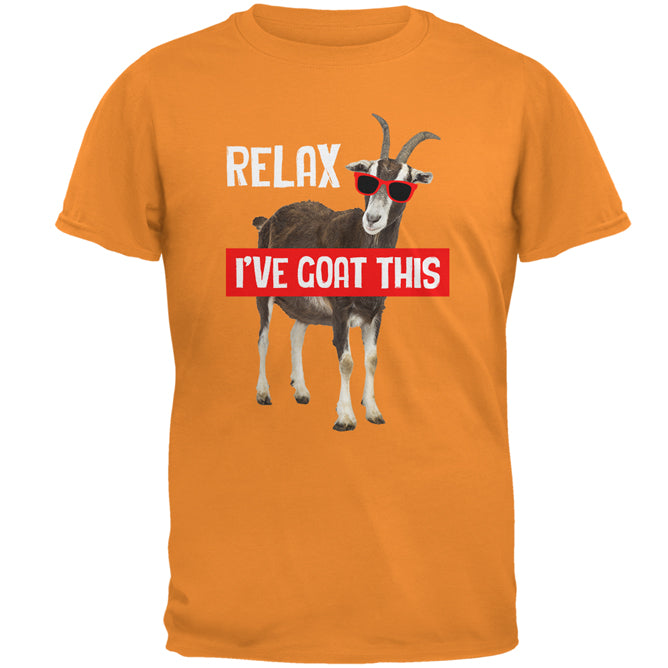 Relax I've Goat Got This Mens T Shirt Men's T-Shirts Old Glory 2XL Tangerine