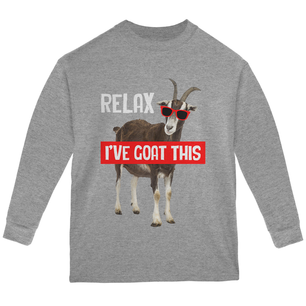 Relax I've Goat Got This Youth Long Sleeve T Shirt Youth Long Sleeves Old Glory YLG Grey