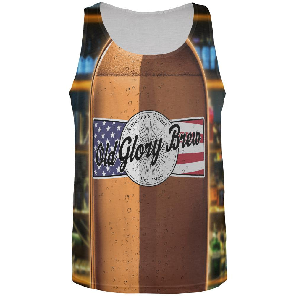 Halloween Old Glory Brew Beer Bottle Costume All Over Mens Tank Top Men's Tank Tops Old Glory SM Multi