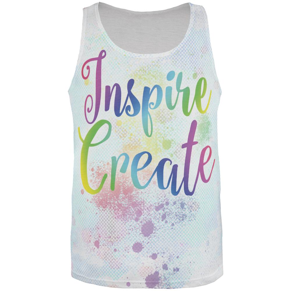 Inspire and Create Pastel Half Tone Art All Over Mens Tank Top Men's Tank Tops Old Glory 3XL Multi