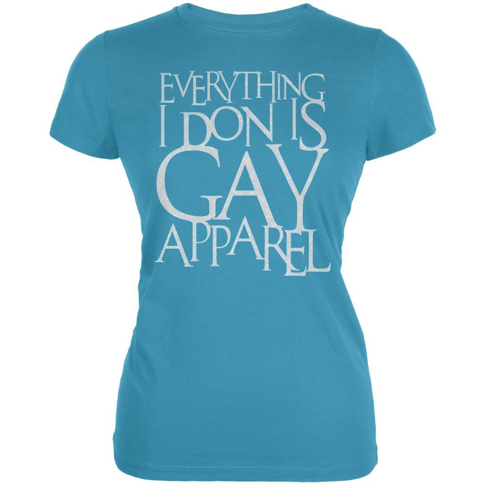 Christmas Everything I Don Is Gay Apparel Funny Juniors Soft T Shirt Juniors T-Shirts Old Glory SM Blue