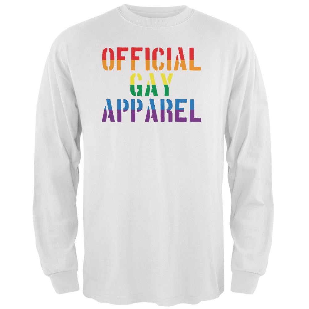 Christmas Official Gay Apparel Mens Long Sleeve T Shirt Men's Long Sleeves Old Glory 2XL White