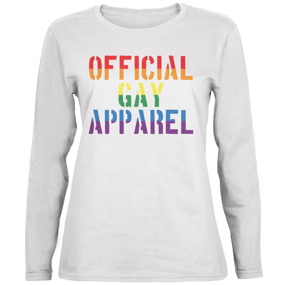 Christmas Official Gay Apparel Womens Long Sleeve T Shirt Women's Long Sleeves Old Glory 2XL White