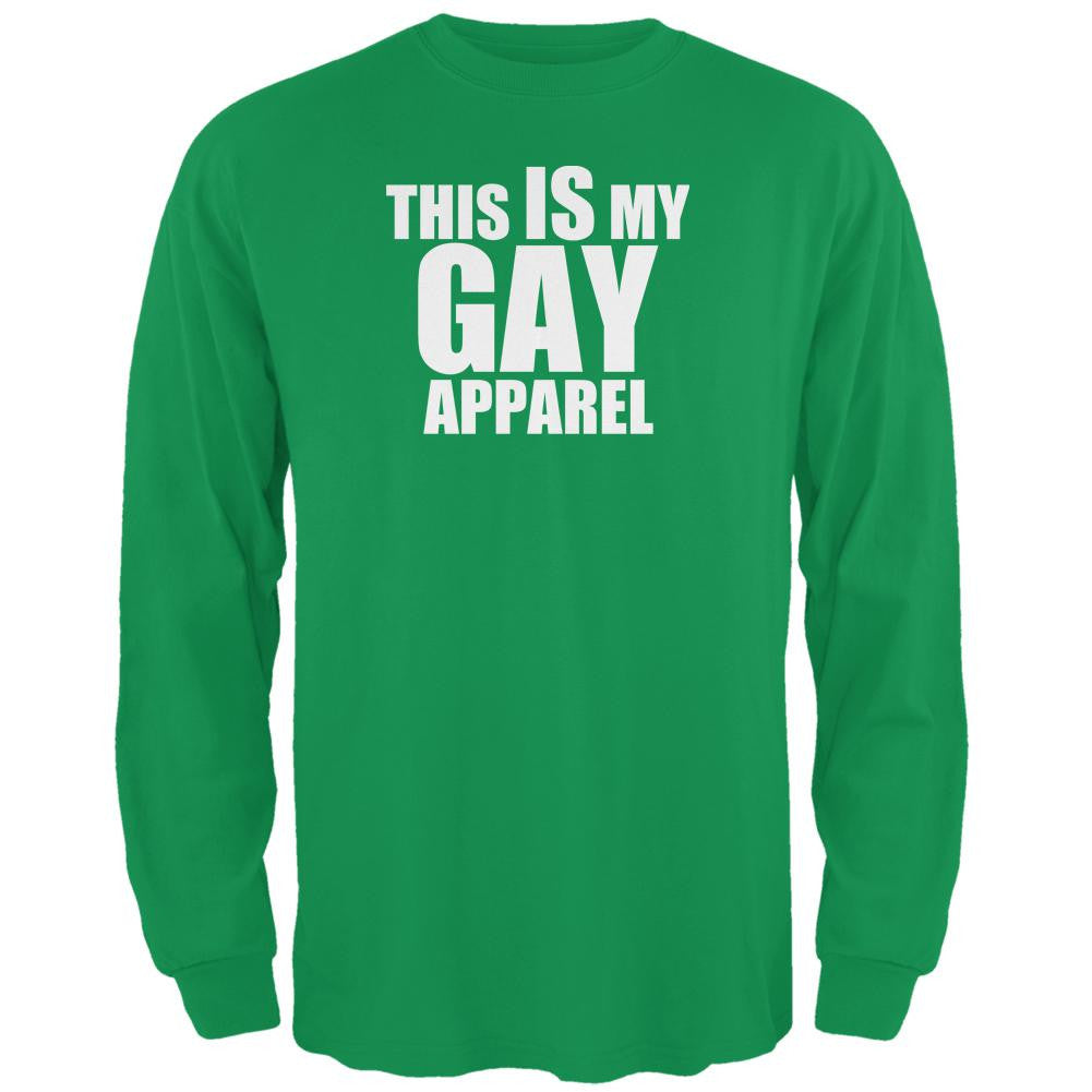 Christmas This Is My Gay Apparel Sarcastic Mens Long Sleeve T Shirt Men's Long Sleeves Old Glory 2XL Green