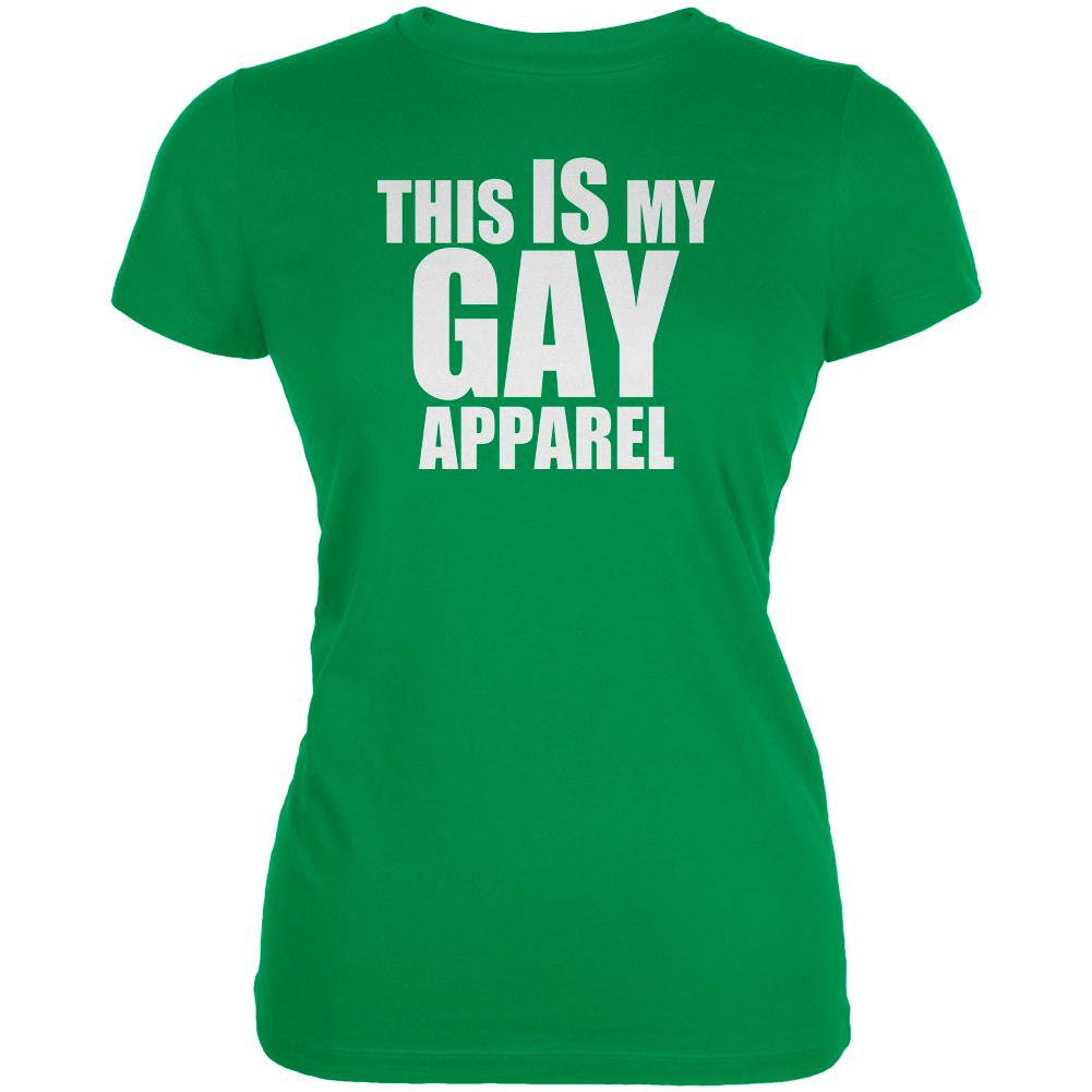 Christmas This Is My Gay Apparel Sarcastic Juniors Soft T Shirt Juniors T-Shirts Old Glory 2XL Green