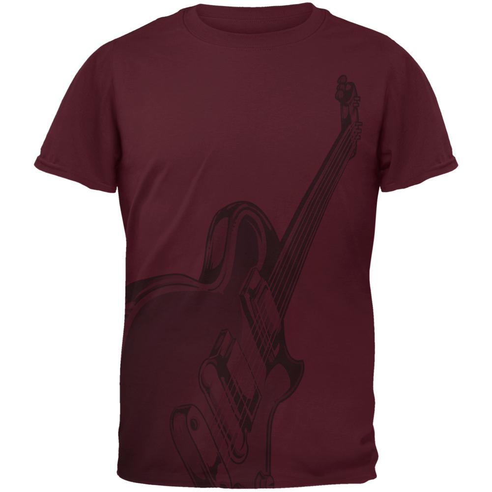 Electric Air Guitar Funny Costume Mens T Shirt Men's T-Shirts Old Glory 2XL Maroon