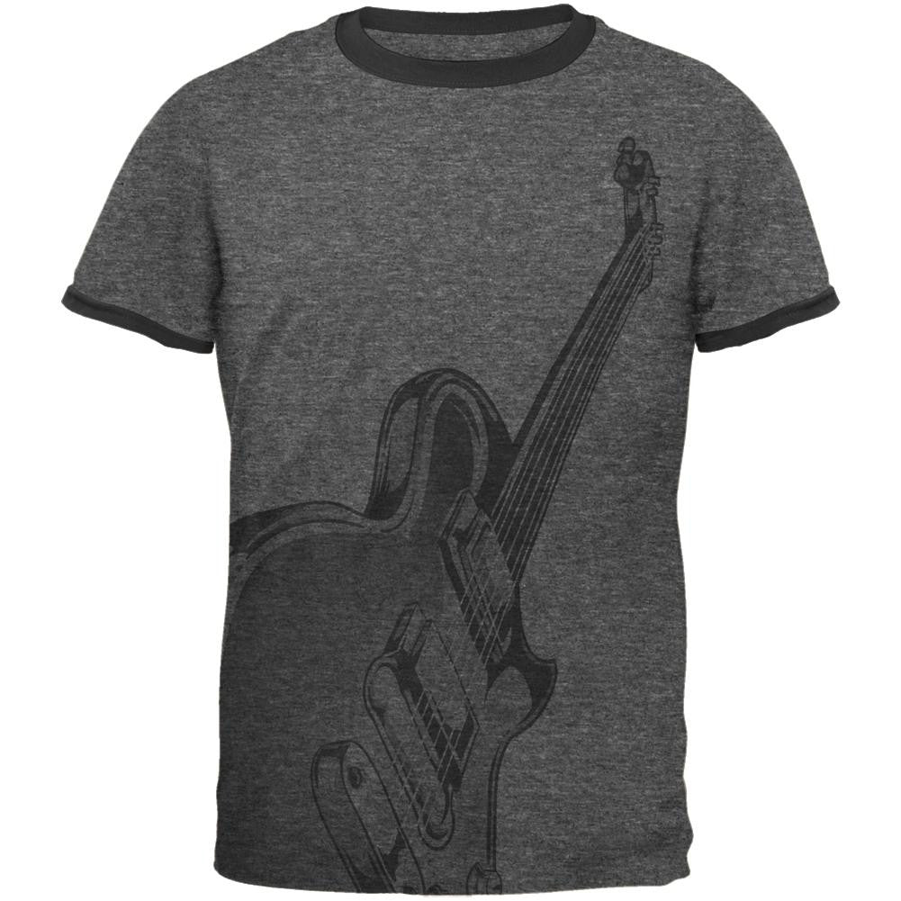 Electric Air Guitar Funny Costume Mens Ringer T Shirt Men's T-Shirts Old Glory 2XL Grey