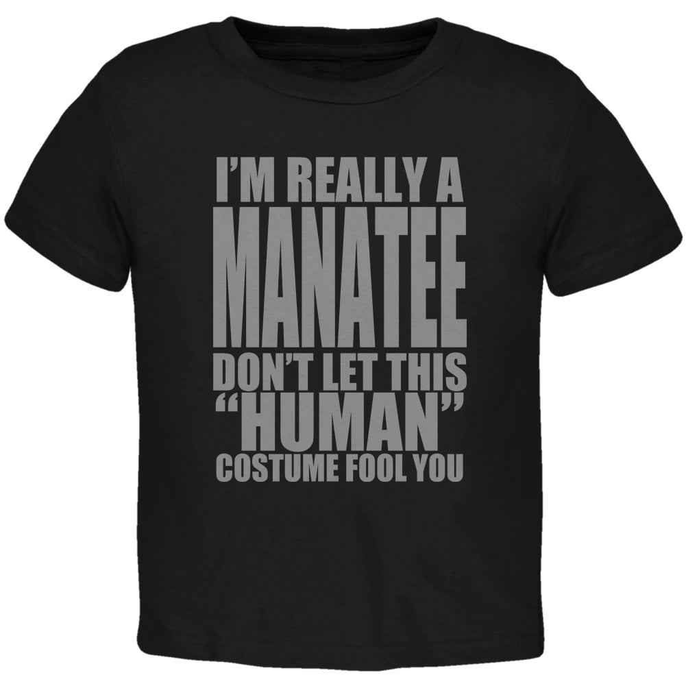 Halloween Human Manatee Costume Toddler T Shirt Toddler T-Shirts Old Glory 2T Black
