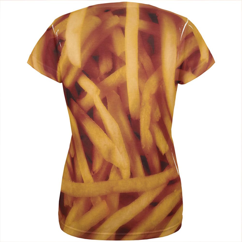 Fast Food Golden French Fries Costume All Over Womens T Shirt Women's T-Shirts Old Glory