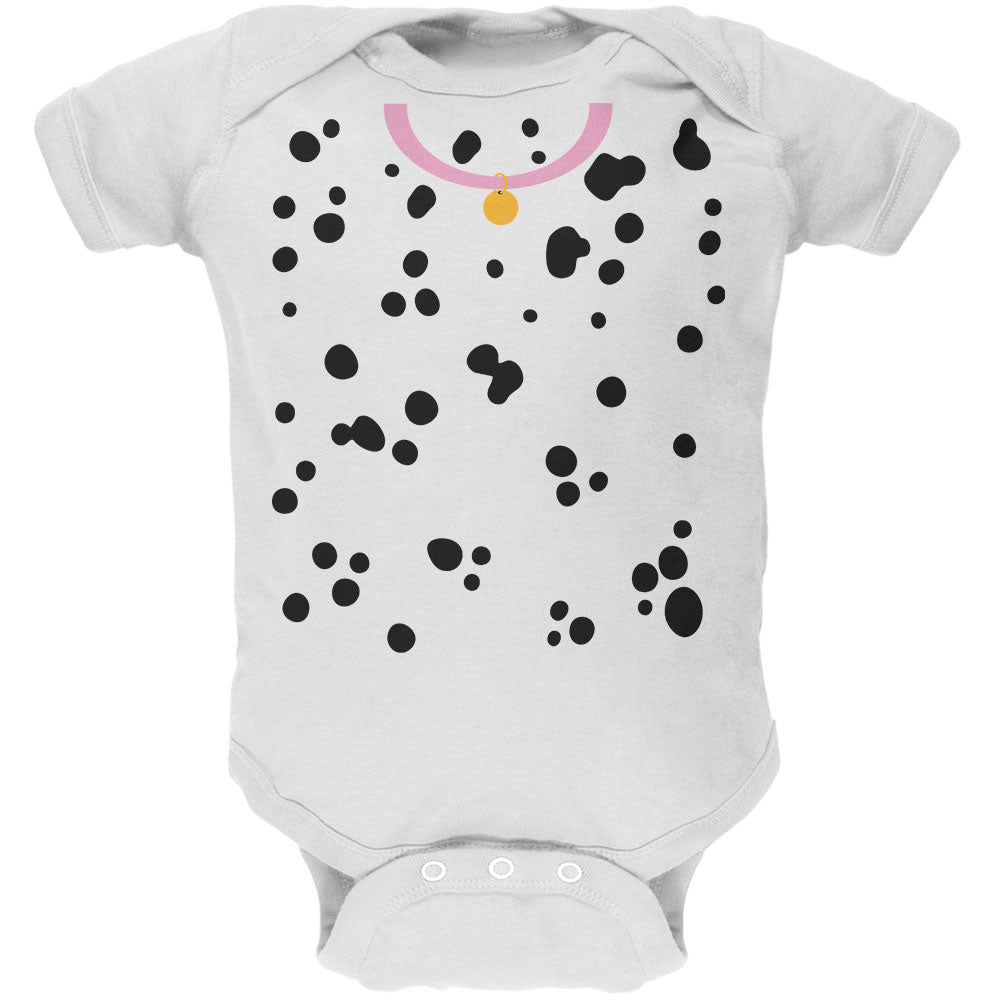 Halloween Dalmatian Puppy Costume Soft Baby One Piece Pink Collar Baby One Piece Old Glory 0-3M White