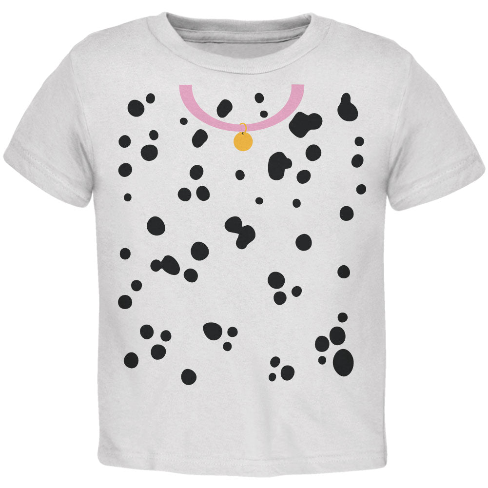 Halloween Dalmatian Puppy Costume Pink Collar Toddler T Shirt Toddler T-Shirts Old Glory 2T White